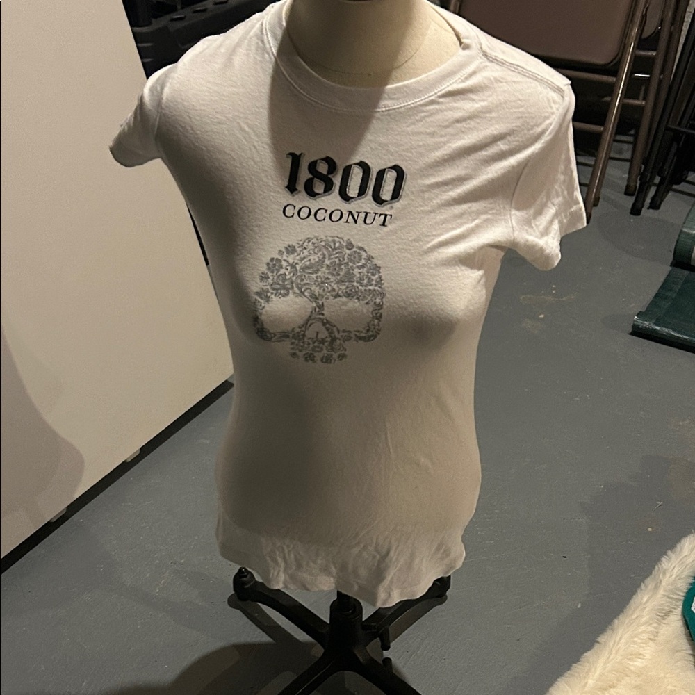 Next Level Apparel White Graphic '1800 COCONUT' Short Sleeve Tee